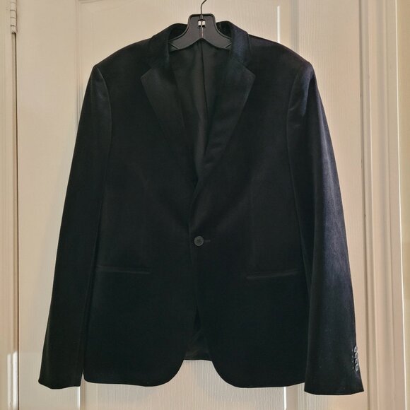 GUESS Men's Black Velour Blazer - Picture 1 of 5